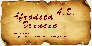Afrodita Drinčić vizit kartica